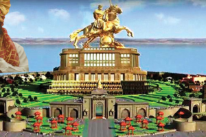 A grand statue of Chhatrapati Shivaji Maharaj in London
